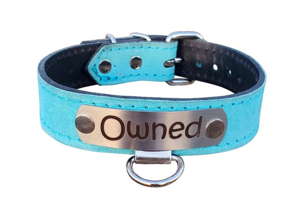 Suede Leather Personalized Bondage Collar