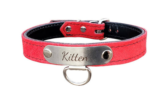  Suede Leather Personalized BDSM Collar