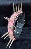 spiked dual; layer bdsm collar