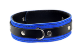 Dual Layer Royal Blue Bdsm Suede Collar