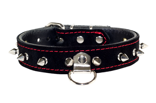 Spiked Suede Bdsm Leather Choker