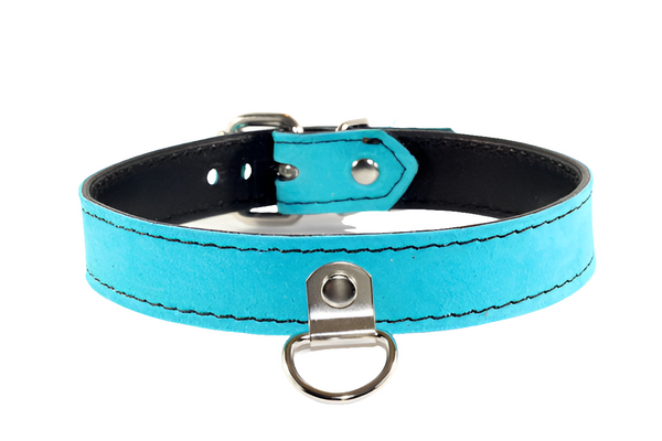 Suede Leather BDSM Collar, Bondage Collar