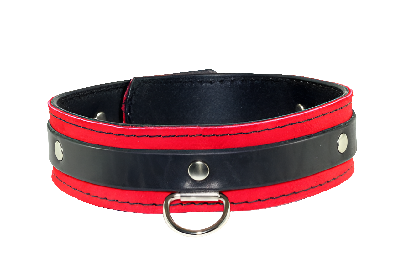 Dual Layer Red and Black BDSM Collar