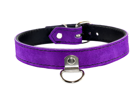 Suede Leather Bondage Restraint Collar